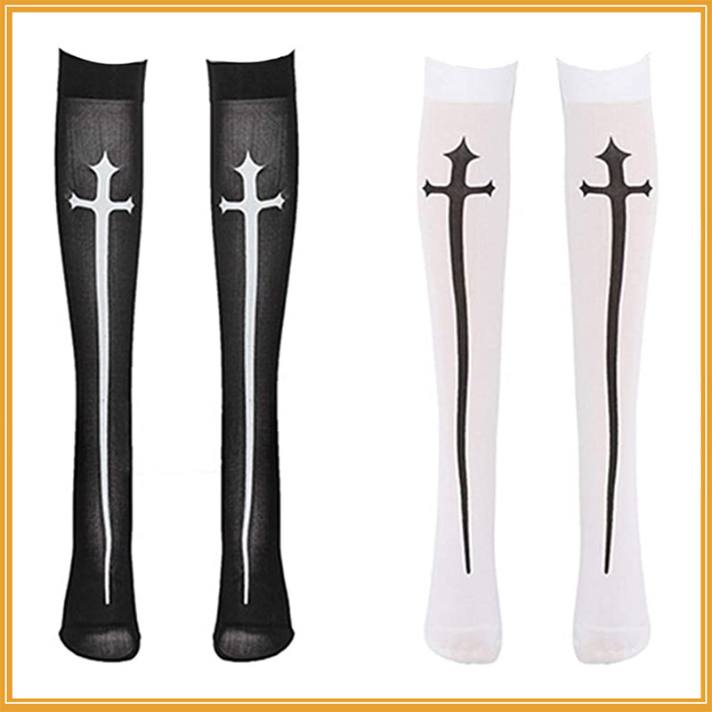 Fashion Gothic Cross Knee High Socks